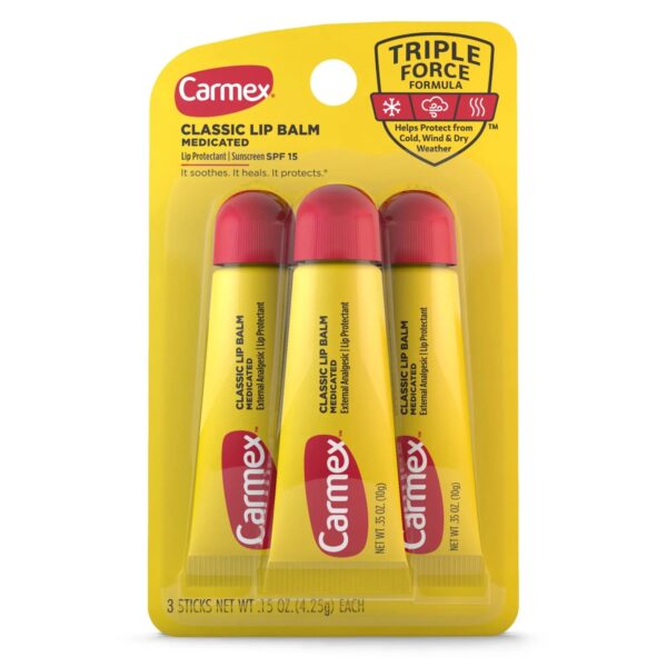 Carmex Medicated Lip Balm Tubes For Dry, Chapped Lips, 0.35 Oz